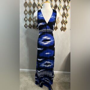 INC International Concepts Black and Blue Maxi Dress